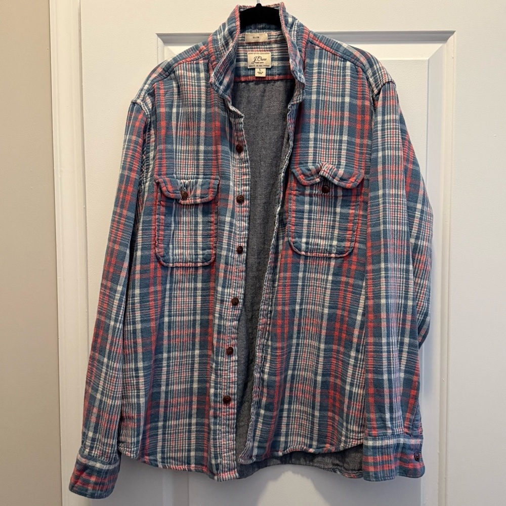 J. Crew Slim Chambray Double-Weave Workshirt EUC